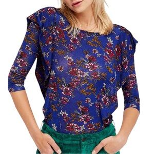Free People Dock Street Ruffled Top Size Small